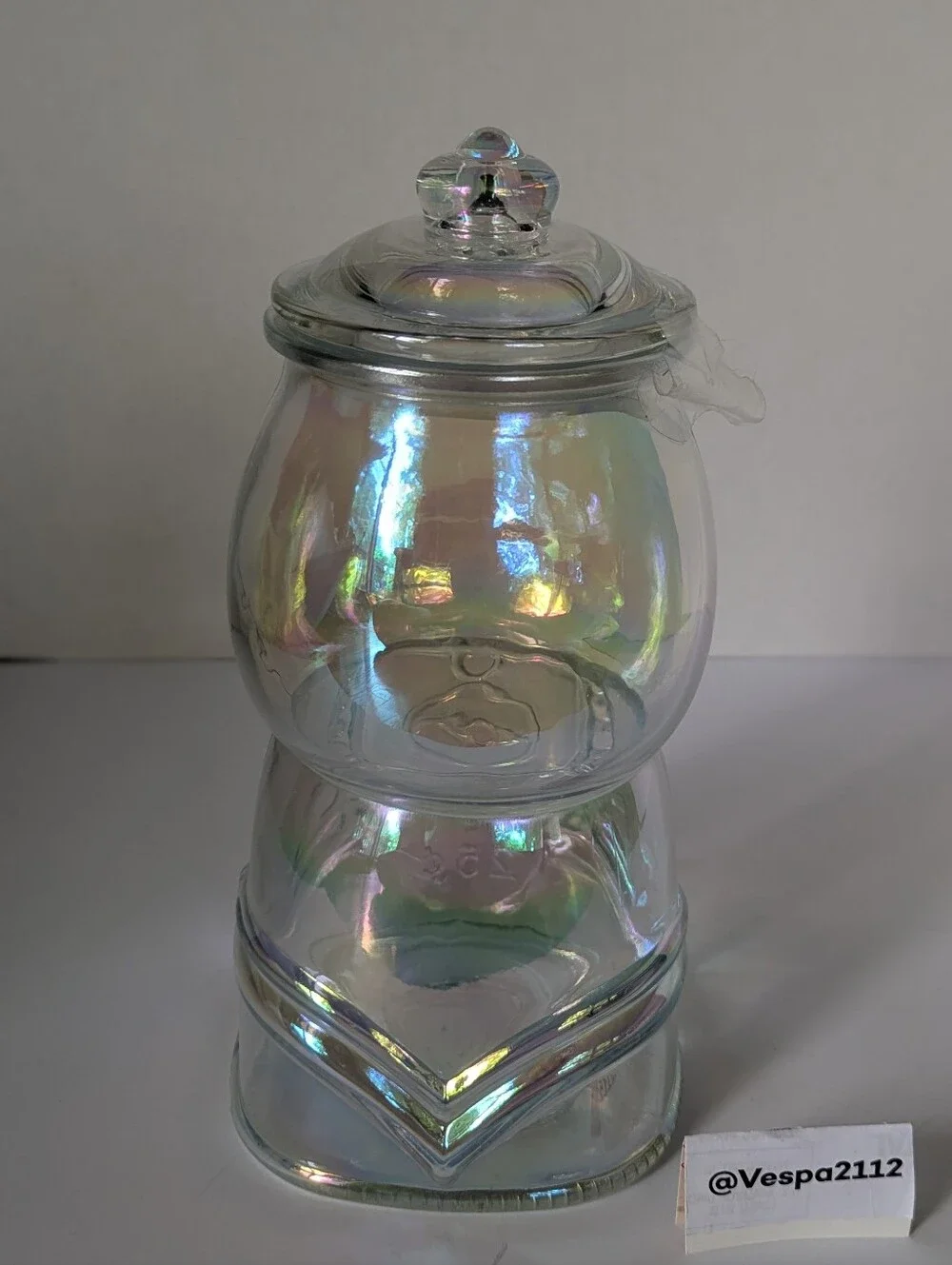 Target Bullseye Playground Summer Gumball Machine Iridescent Glass Candy Jar